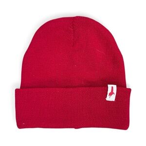 Eco-friendly Red Beanie sock hat Makers Mark Bourbon 100% Recycled Material